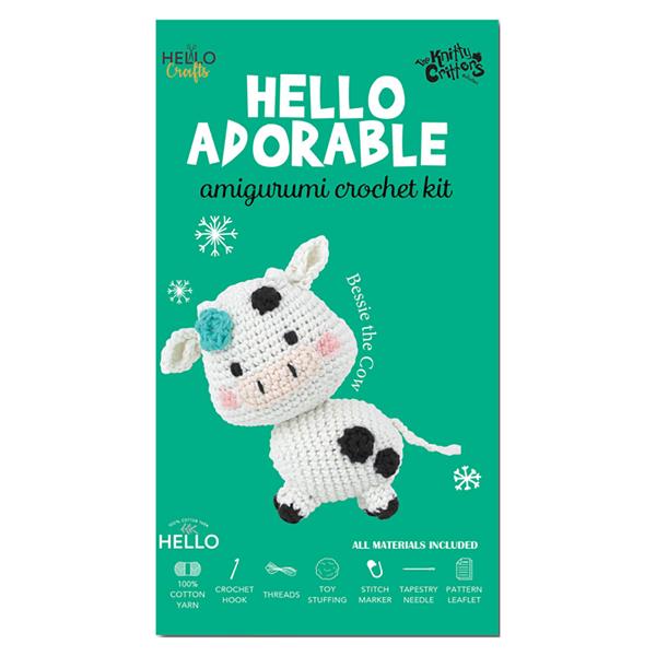 Knitty Critters Adorables Bessie The Cow Crochet Kit - 972095