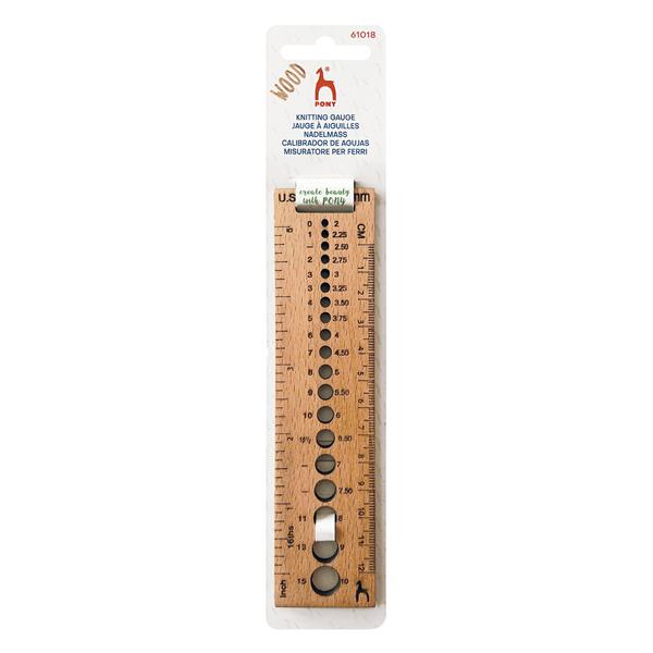 Pony Knitting Accessories Knitting Gauge: Wooden: Rectangle - 974260