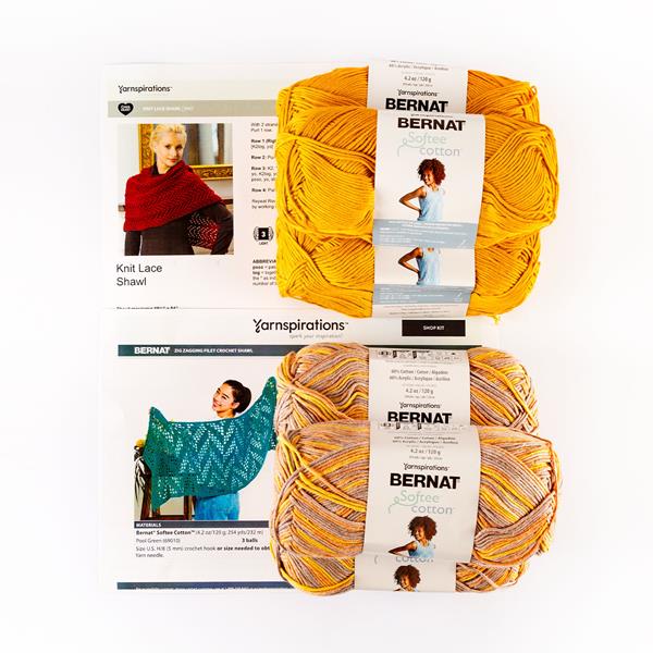 Bernat Softee Cotton Golden Haze & Golden Yarn Pack - Includes 6  - 976909