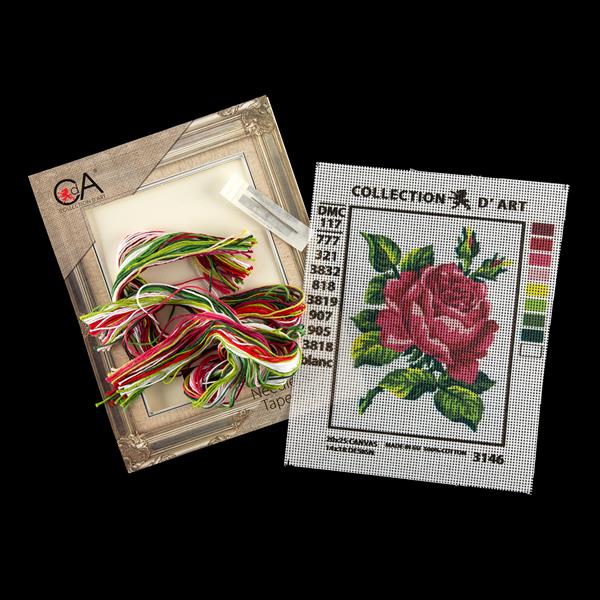 à gauche Collection D'Art Cross stitch Coussin Kit; Antique Rose CD5126