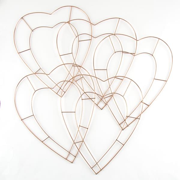 Dawn Bibby 12" Heart Shaped Wire Bases- Set of 5 - 979701