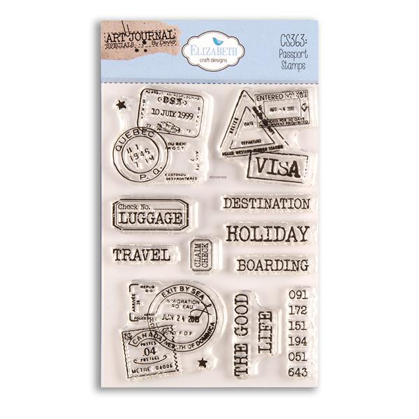 Elizabeth Craft Designs Stamp Set - Passport Stamps - 11 Stamps - 980771