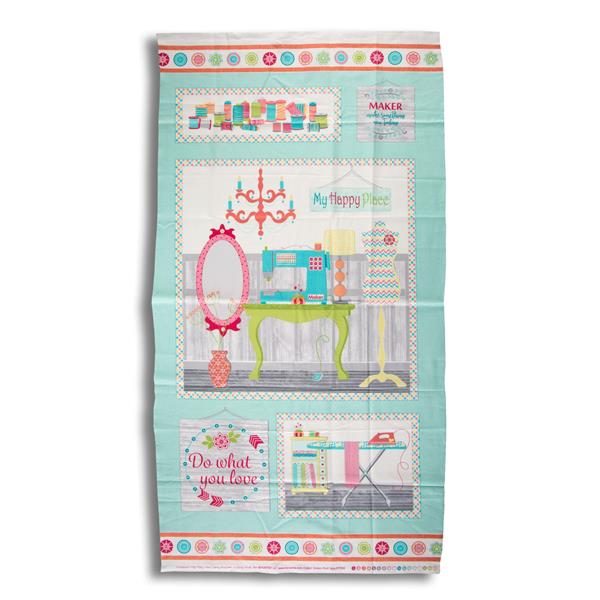 Juberry Designs Happy Place Quilt Fabric Panel - 980880
