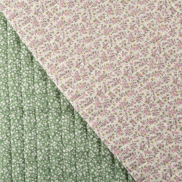 Higgs & Higgs  Capri / Suzette Green Quilted Cotton 1m Fabric - 983280