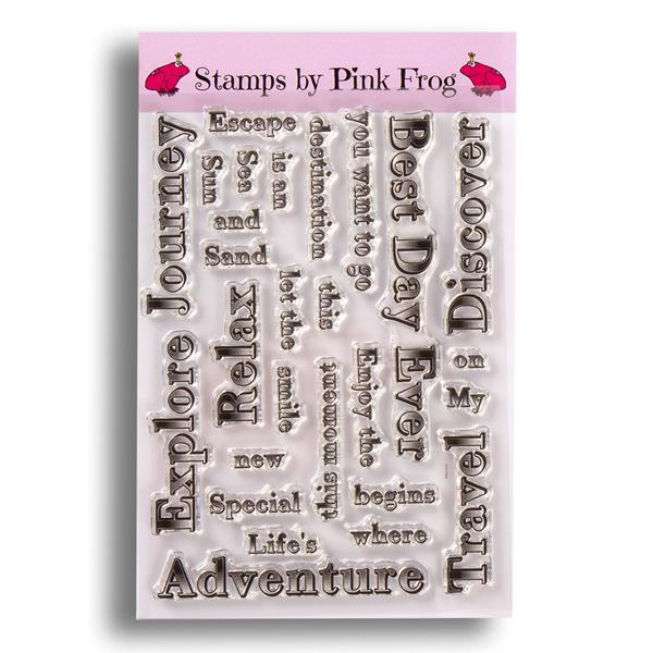 Pink Frog Crafts Time To Travel A5 Stamp Set 28 Stamps