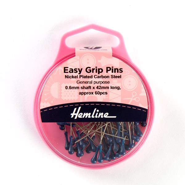 Hemline Easy Grip Pins - 42mm Blue - 987828