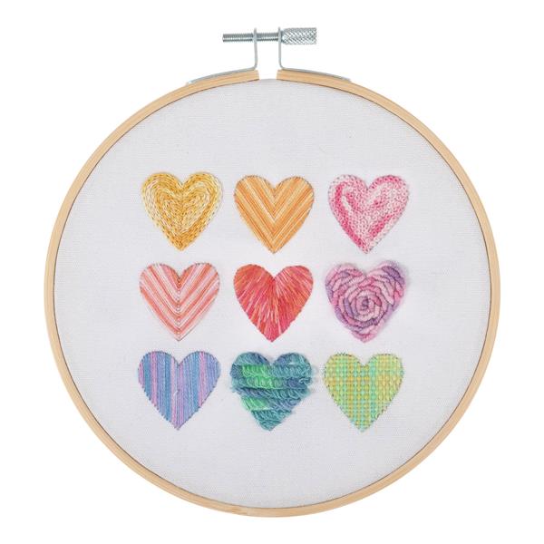 Trimits Ombre Hearts Embroidery Kit with Hoop - 991923