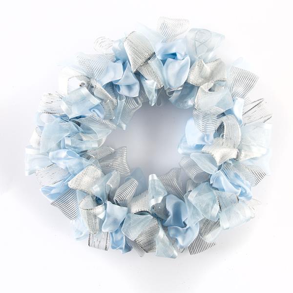 Dawn Bibby Blue/ Silver Mini Bow Wreath - 992174