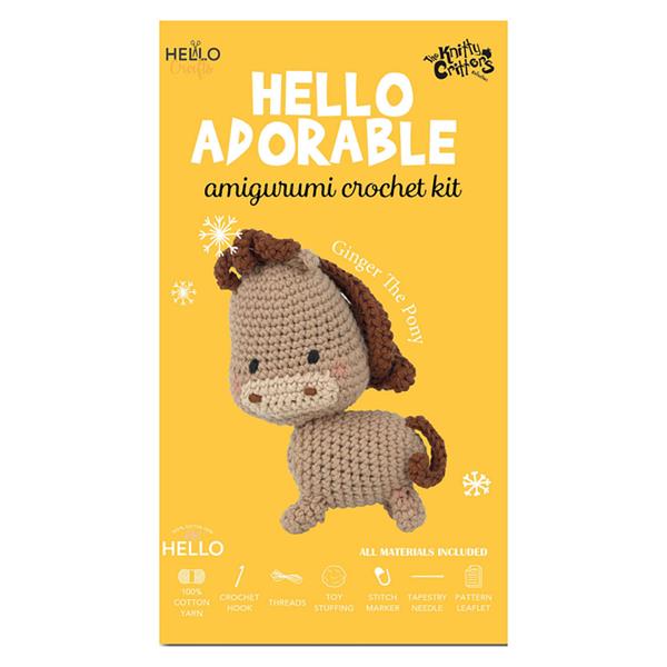 Knitty Critters Adorables Ginger The Pony Crochet Kit - 993245