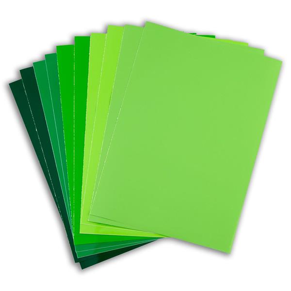 Sweet Factory A4 Gloss Self-Adhesive Vinyl - Shades of Green - 10 - 996772