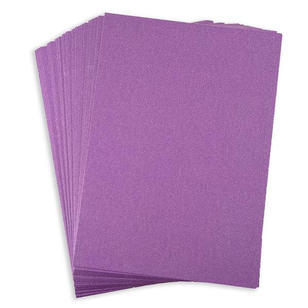 Oakwood 40 x A4 Sheets Non Shed Glitter Card - Lavender - 997344