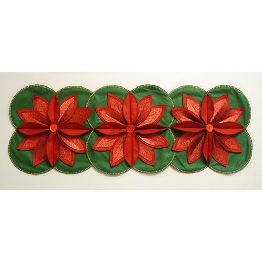 Daisy Chain Designs Red & Green Large Christmas Poinsettia Table  - 997642