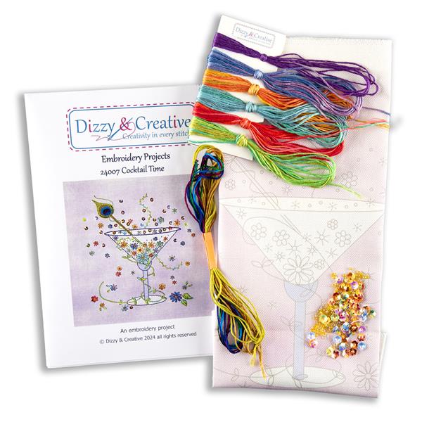 Dizzy & Creative Freestyle Embroidery Kit - Cocktail Time - 998468