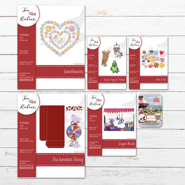 Two Red Robins Sweet Treat Collection - 25 Dies & USB - 998744